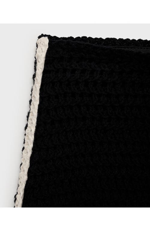 Mango Circular Print Crochet Skirt Black