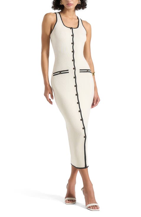 Daphne Rib Knit Contrast Midaxi Dress