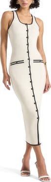 Manière De Voir Daphne Rib Knit Contrast Midaxi Dress