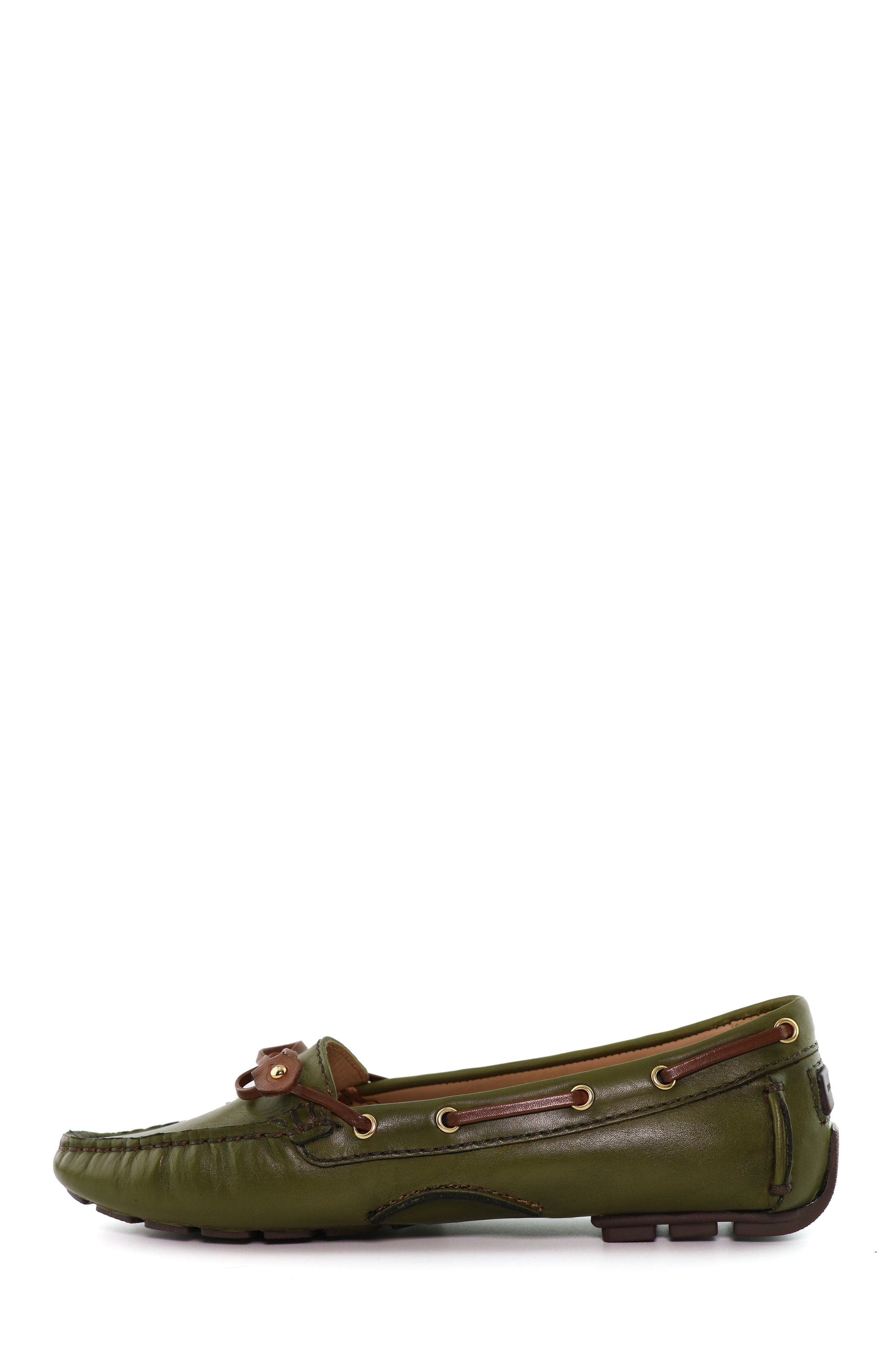 Cypress Hill Leather Tiebow Driver Loafer, Alternate, color, Olivewood Napa