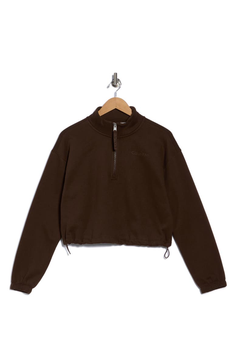 CALVIN KLEIN PERFORMANCE Mock Neck Half Zip Pullover, Alternate, color, Brown Cork