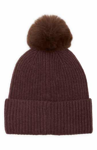 Crystal Snowflake Faux Fur Pom Beanie