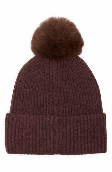 Crystal Snowflake Faux Fur Pom Beanie