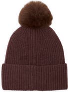 Nanette Lepore Crystal Snowflake Faux Fur Pom Beanie