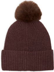Nanette Lepore Crystal Snowflake Faux Fur Pom Beanie