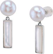 The Pearl Source White Freshwater Mother of Pearl Kennedy Earrings