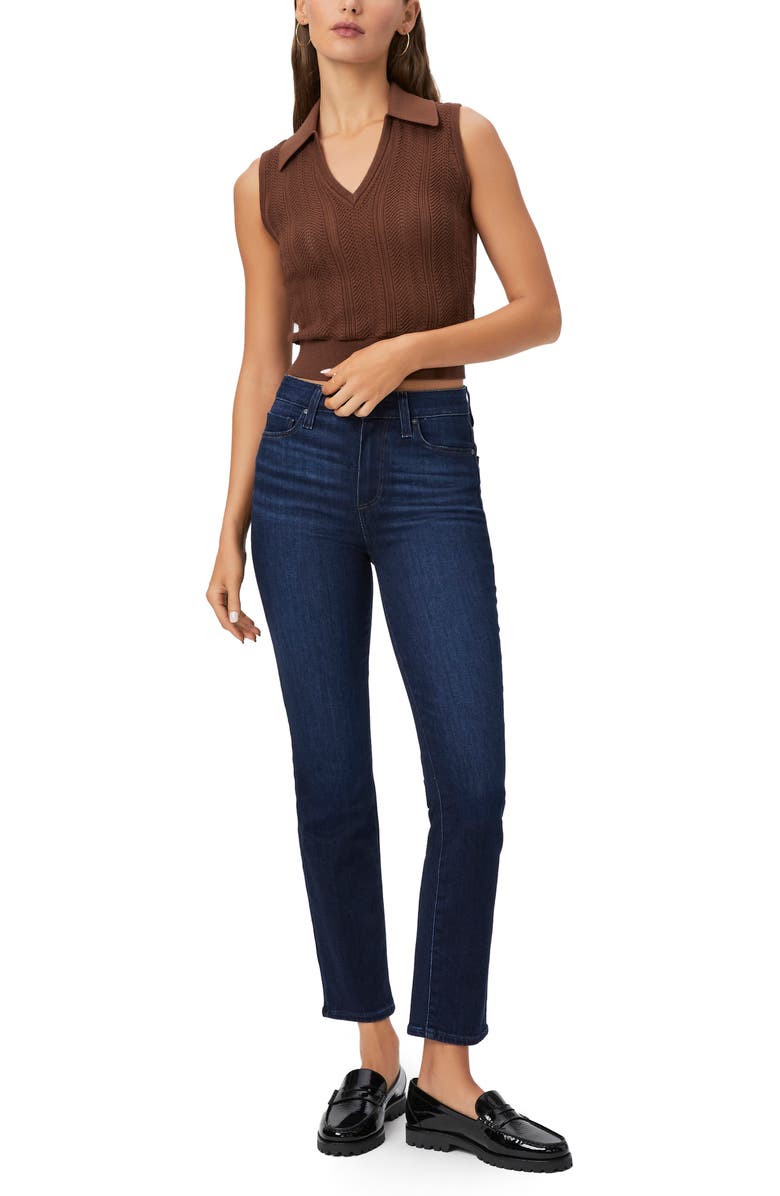 PAIGE Cindy High Waist Straight Leg Jeans, Alternate, color, Starboard