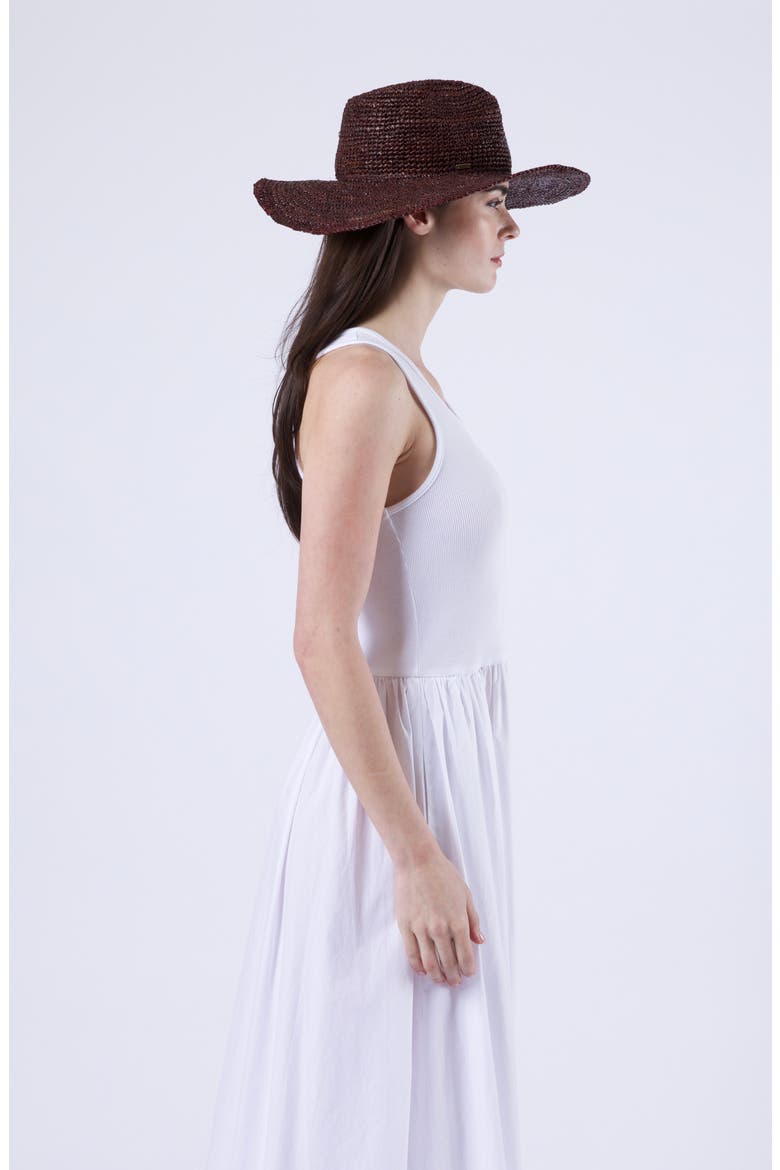 Emmanuelle Packable Crochet UPF 50+ Fedora, Alternate, color, ESPRESSO
