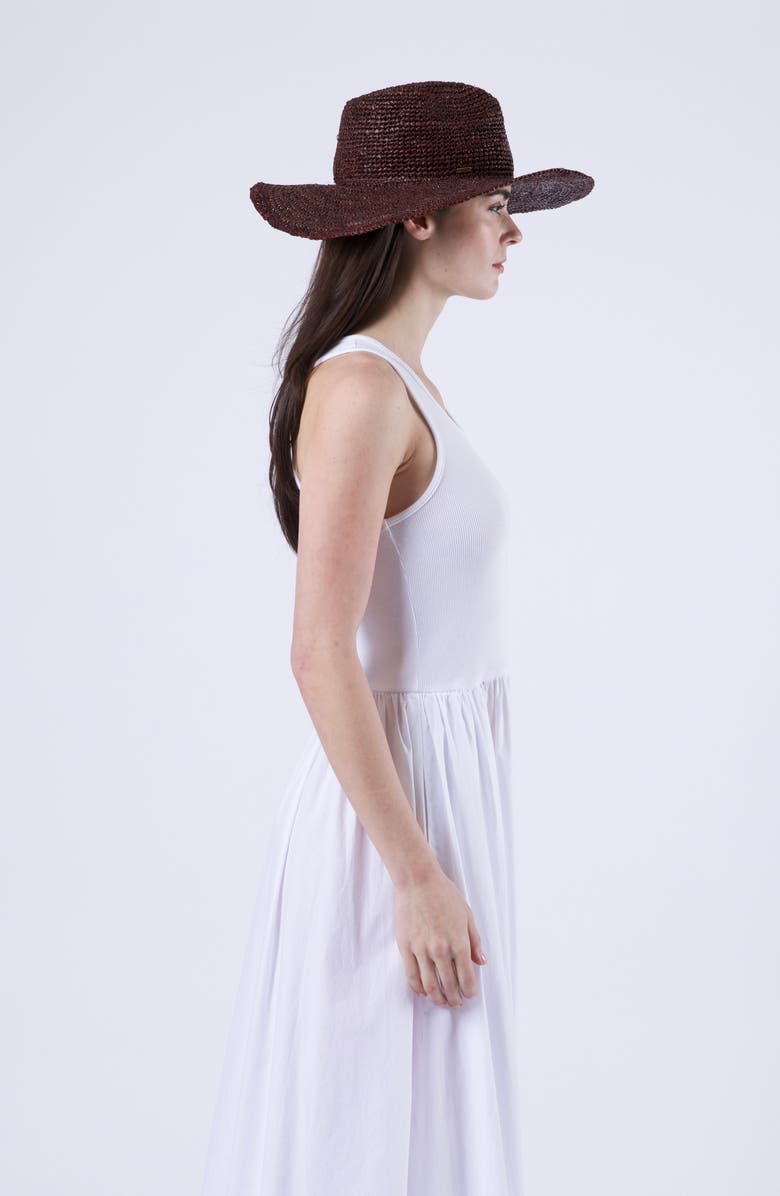 Eugenia Kim Emmanuelle Packable Crochet UPF 50+ Fedora, Alternate, color, Espresso