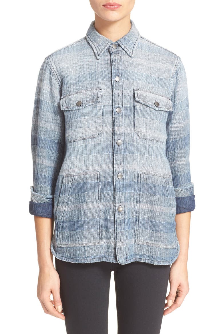 'The Patch Pocket' Ombré Stripe Denim Shirt, Main, color, DREAMER STRIPE