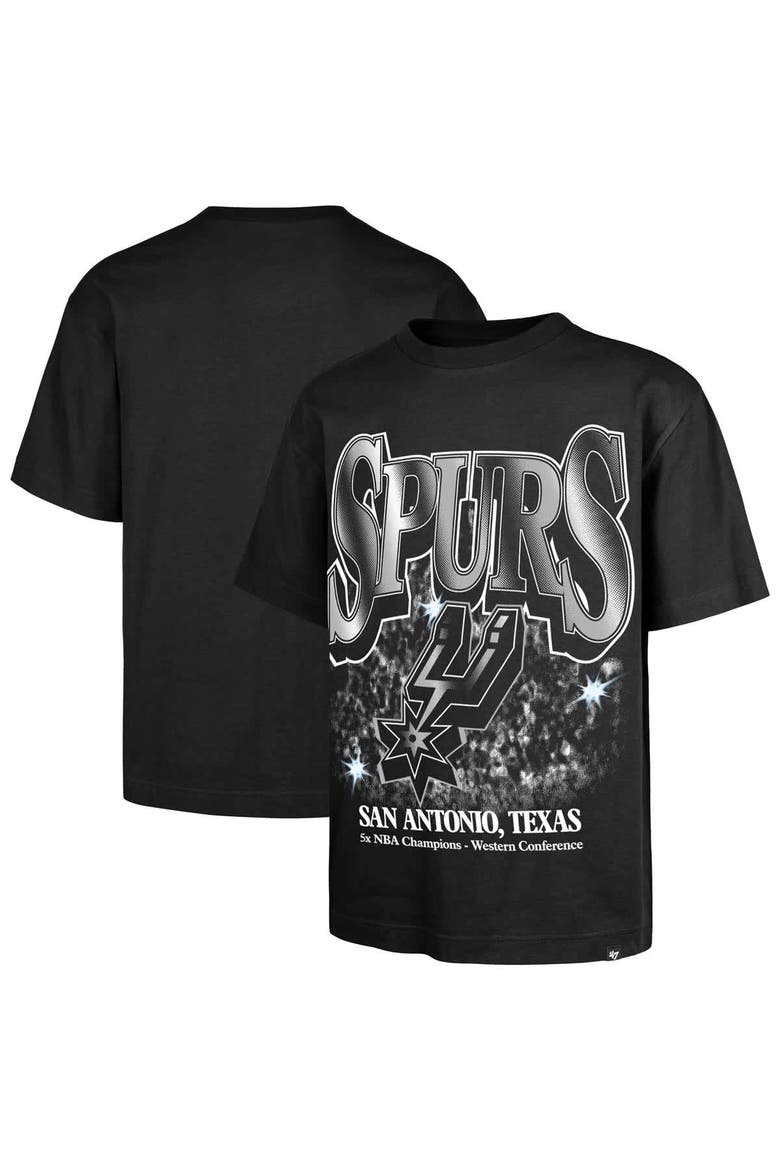 Men's '47 Black San Antonio Spurs Past Champs Collection Flashbulb Foundation T-Shirt, Main, color, Black