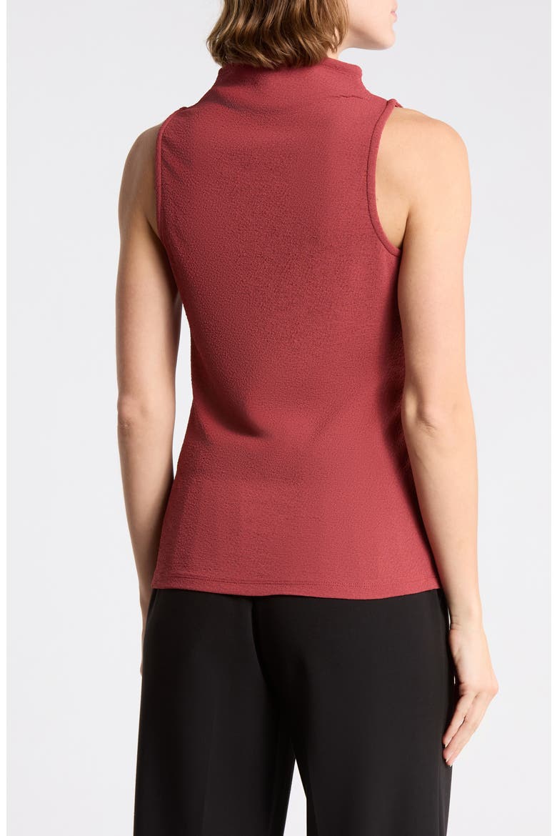 Textured Boat Neck Sleeveless Top, Alternate, color, MAHOGANY