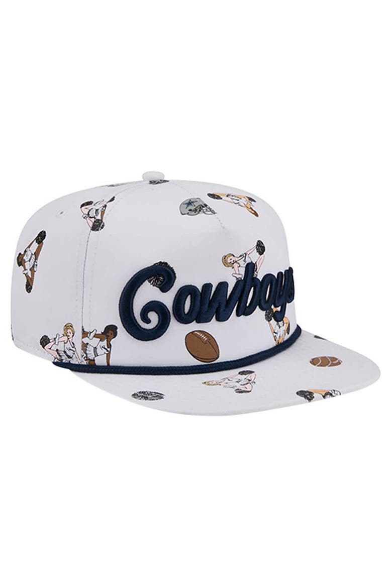 Men's New Era  White Dallas Cowboys Team Cheer 19TWENTY Snapback Hat, Alternate, color, White