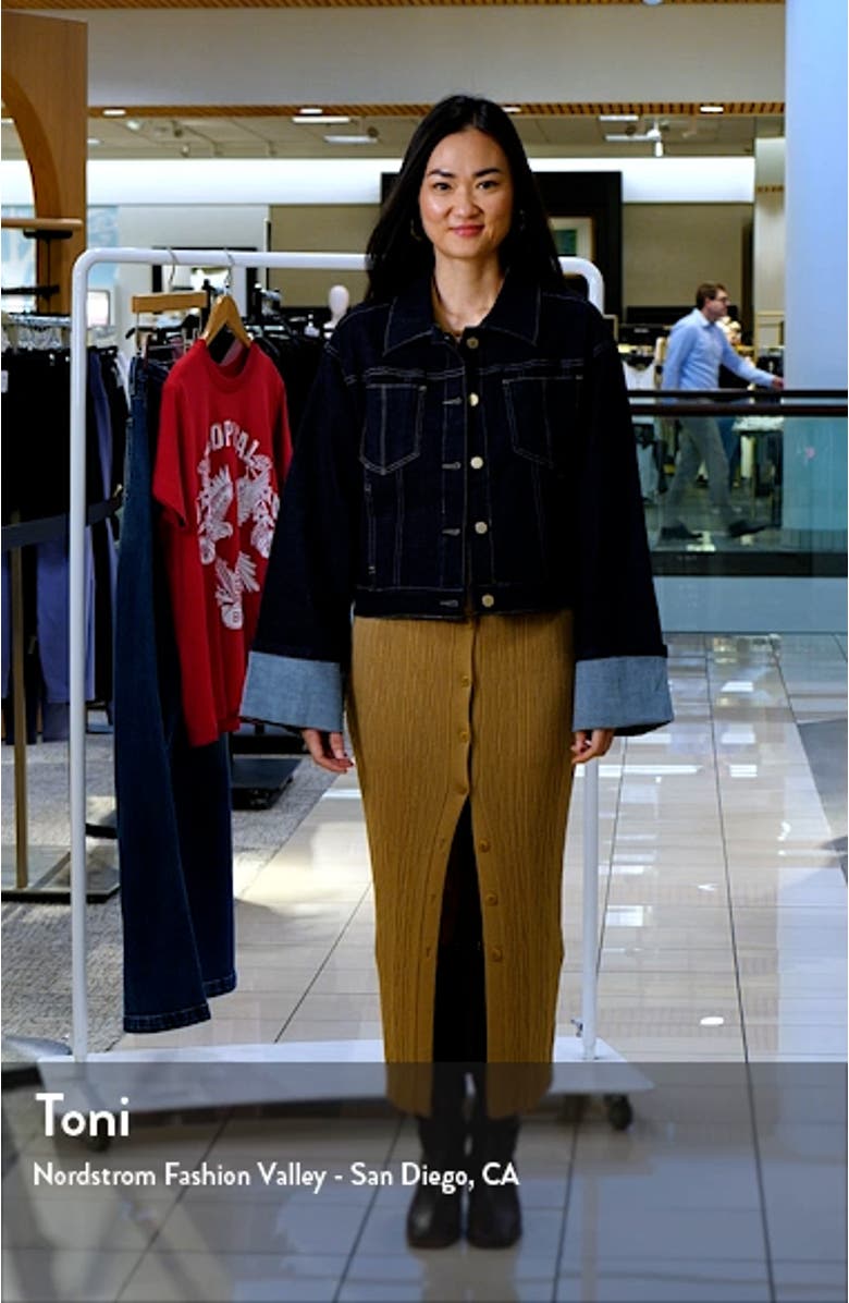 Cuff Crop Denim Jacket, sales video thumbnail