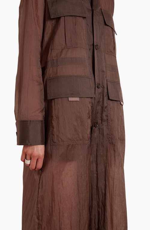 Caalo 2 Length Utility Jacket In Brown