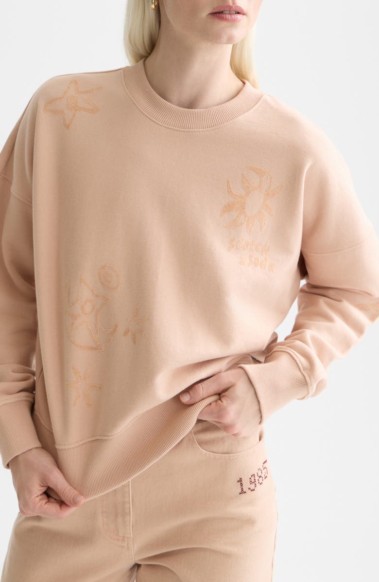 Scotch & Soda Logo Detail Cotton Sweatshirt, Alternate, color, Rose Dust