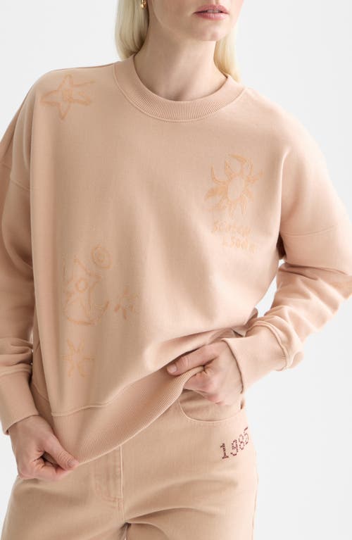 Scotch & Soda Logo Detail Cotton Sweatshirt In Neutral