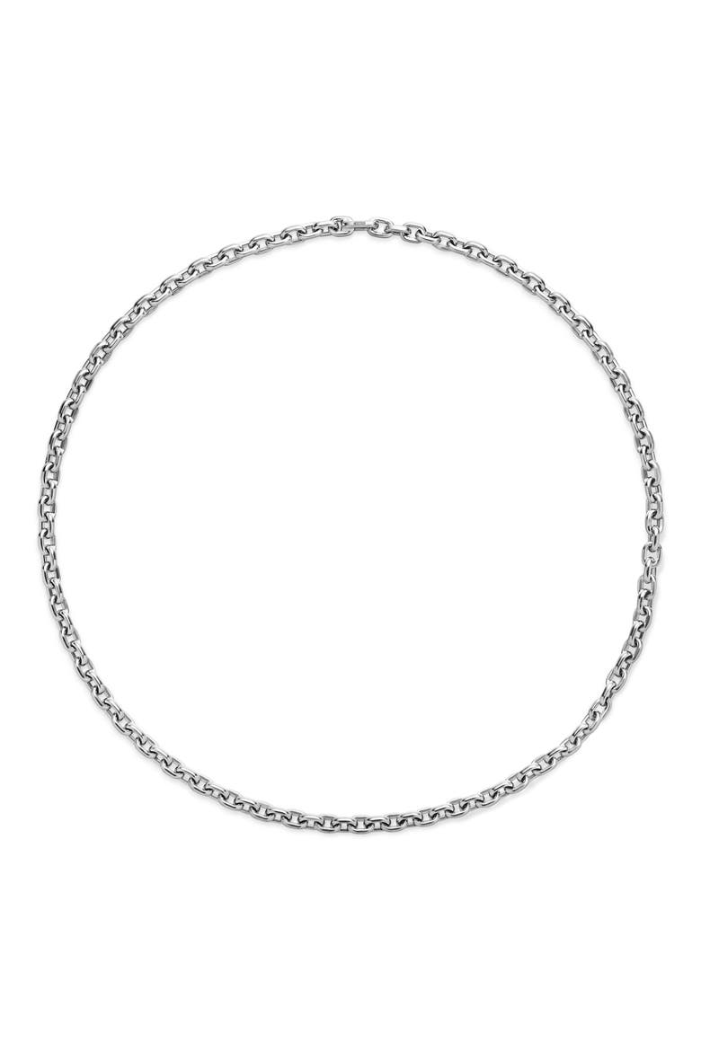 Deco Chain Link Necklace, Alternate, color, STERLING SILVER