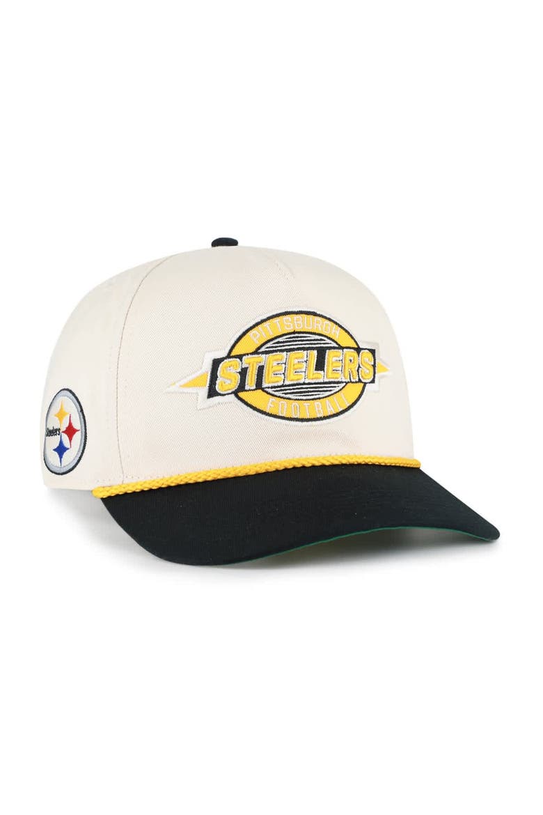 Men's '47  Natural Pittsburgh Steelers Frame Out Two Tone Hitch Adjustable Hat, Main, color, Natural
