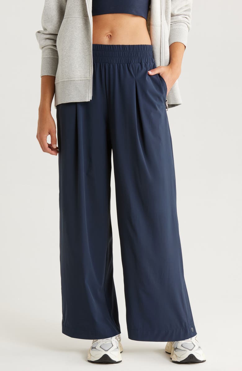 Zella Atlas Wide Leg Pants, Main, color, Navy Sapphire
