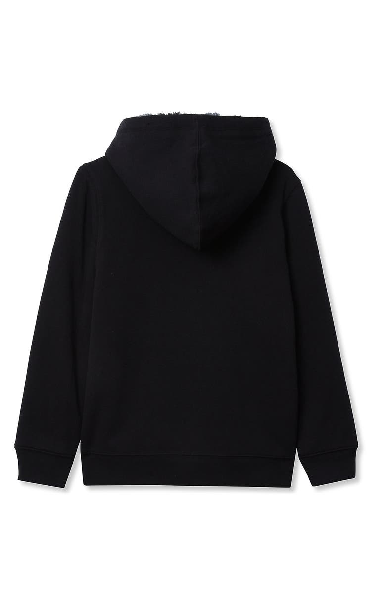 Lands' End Kids Husky Reversible High Pile Fleece Hoodie, Alternate, color, Diagonal Camo/Black