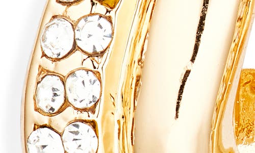 Tasha Double Row Cz Huggie Hoop Earrings In Gold