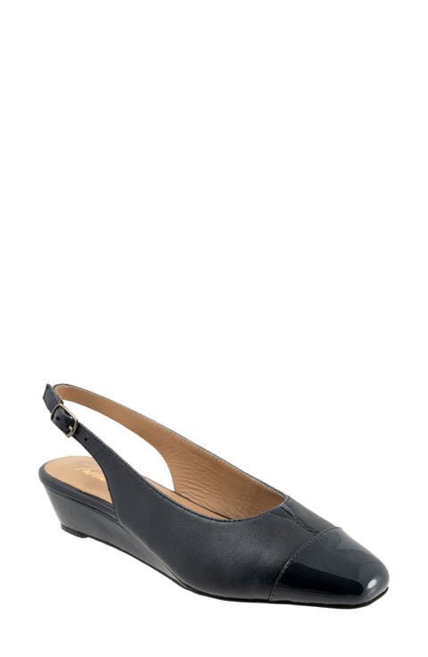 Dea Slingback Cap Toe Wedge Pump (Women)