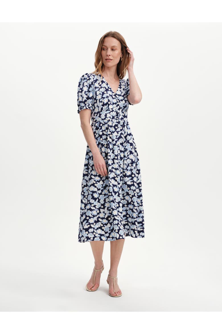 Petite Samantha Midi Dress, Alternate, color, Blue Flower
