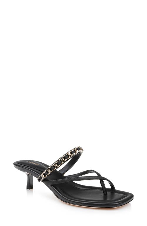 L Agence L'agence Georgette Kitten Heel Slide Sandal In Black Leather