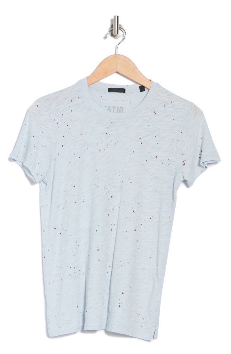ATM Anthony Thomas Melillo Splatter Print Slub Jersey T-Shirt, Alternate, color, Blue/ Multi