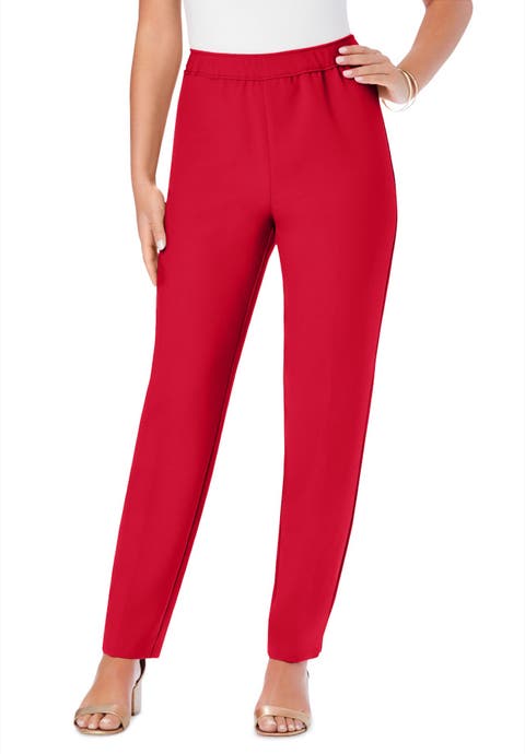 Petite Plus Size Classic Bend Over® Structured Straight Leg Pull-On Pant (Plus)