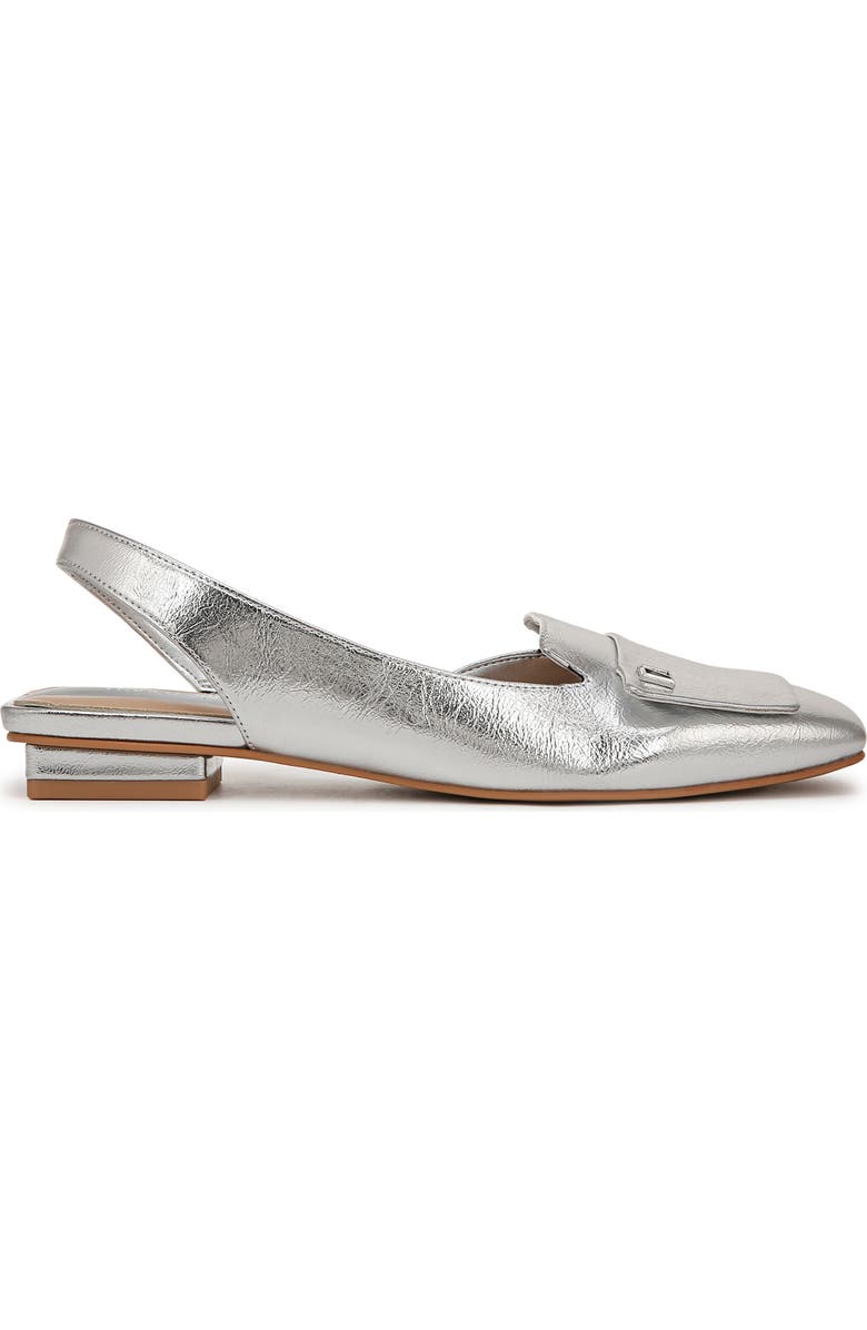 Franco Sarto Teagan Slingback Half d'Orsay Flat, Alternate, color, Silver