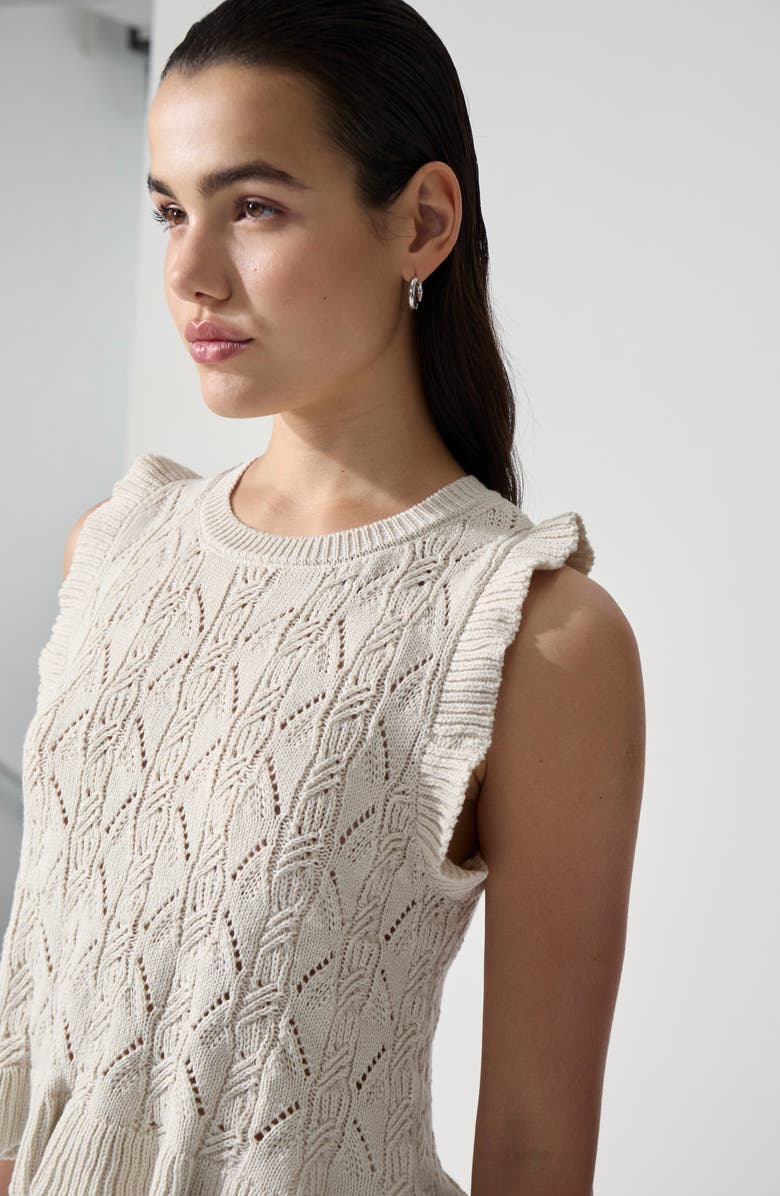 DELUC Genoa Open Stitch Sweater Vest, Alternate, color, Chalk