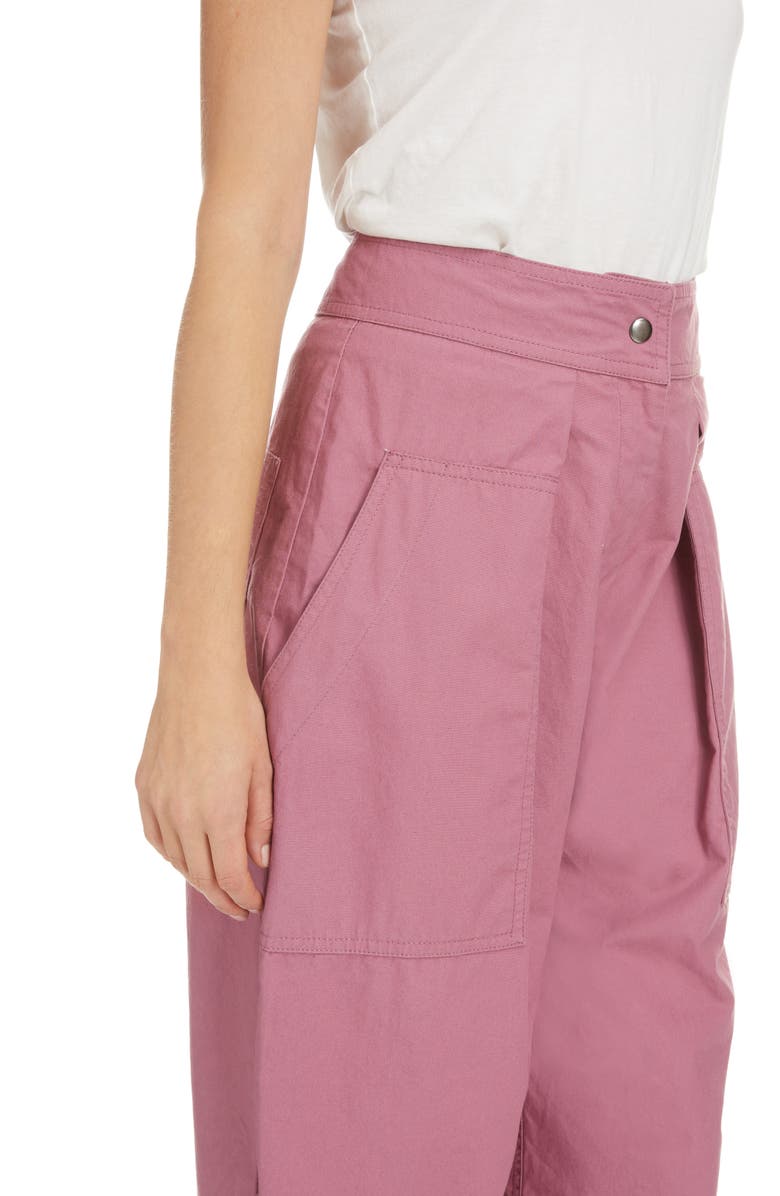 Isabel Marant Tie Hem Pleated Pants, Alternate, color, 