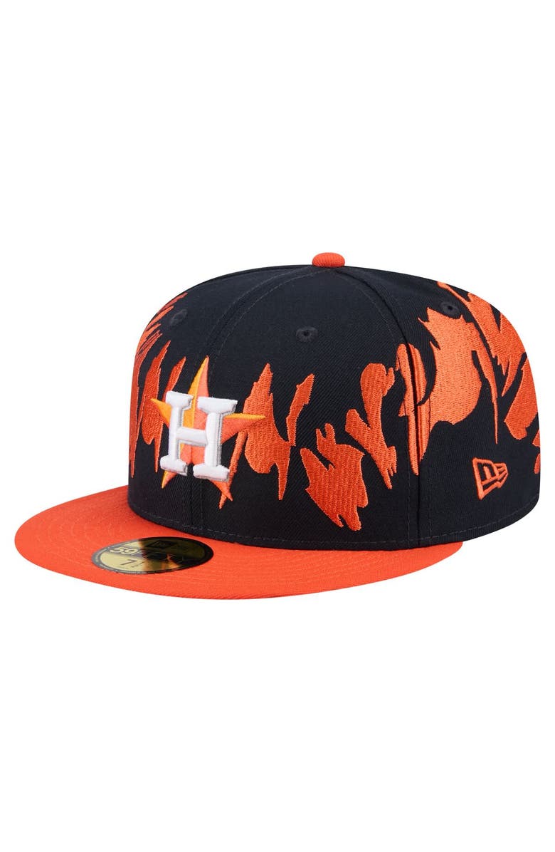 New Era Men's New Era Navy/Orange Houston Astros Retro Pattern 59FIFTY Fitted Hat, Alternate, color, Navy