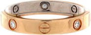 Pre-Owned Cartier Love 6 Diamonds Double Ring 18K Rose Gold and 18K White Gold with Diamonds
