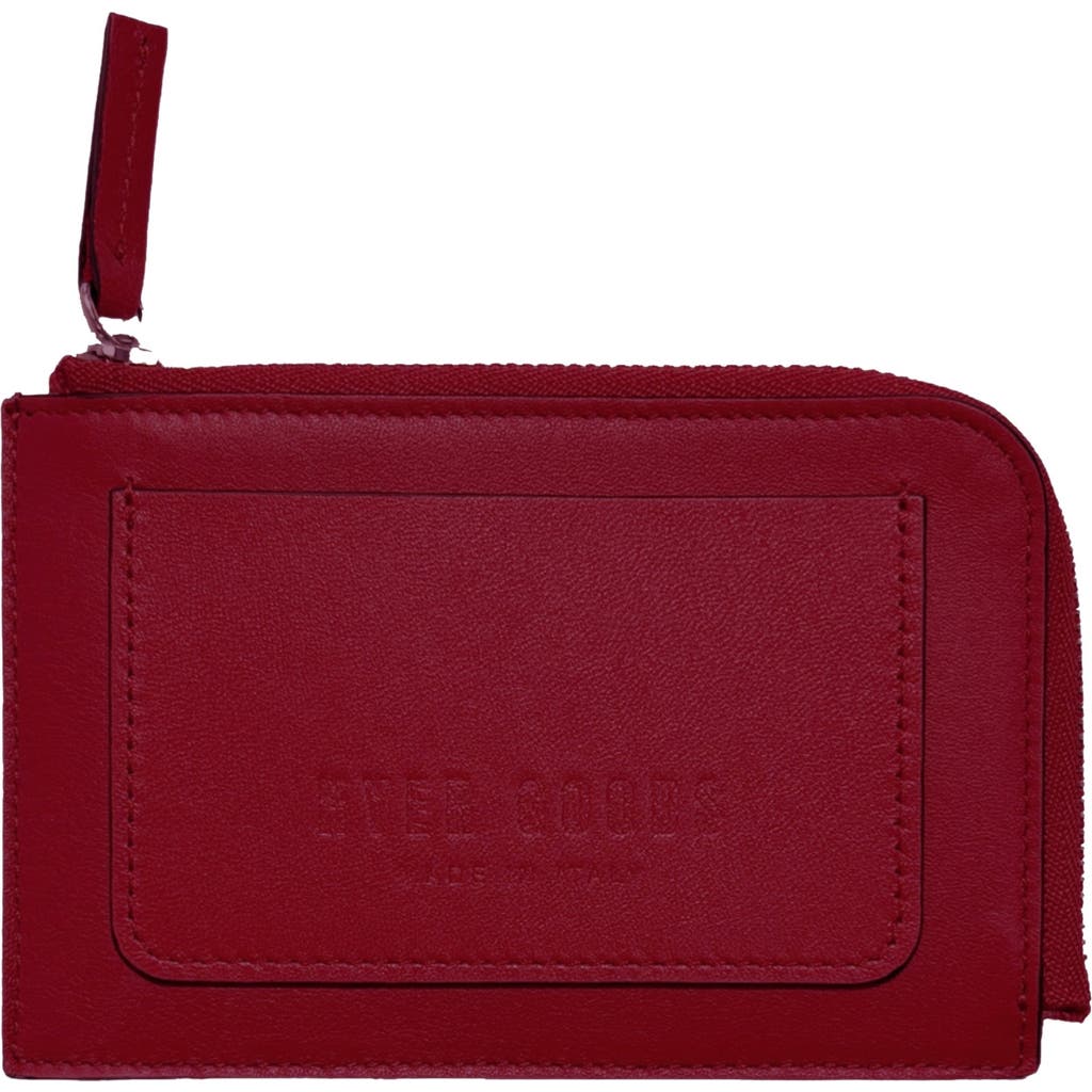 Hyer Goods Upcycled Italian Leather Zip-around Card Wallet In Red