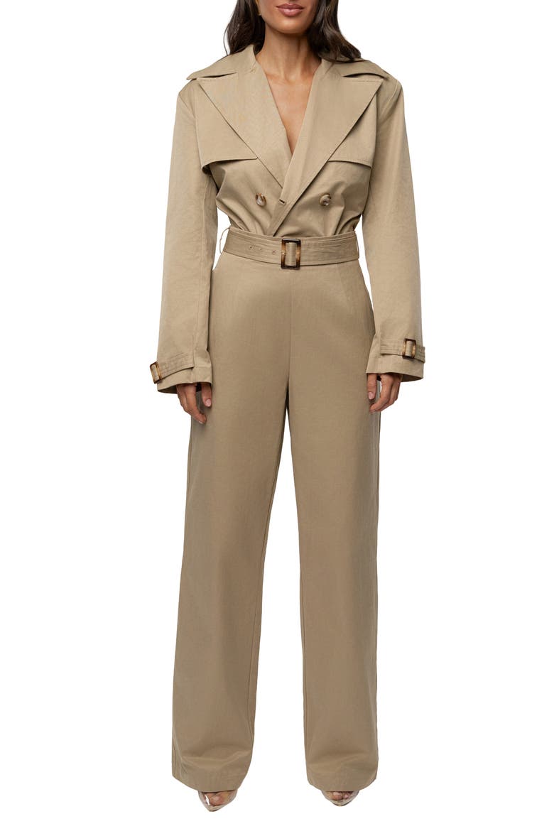 Uncharted Belted Cotton Blend Pants, Alternate, color, BEIGE