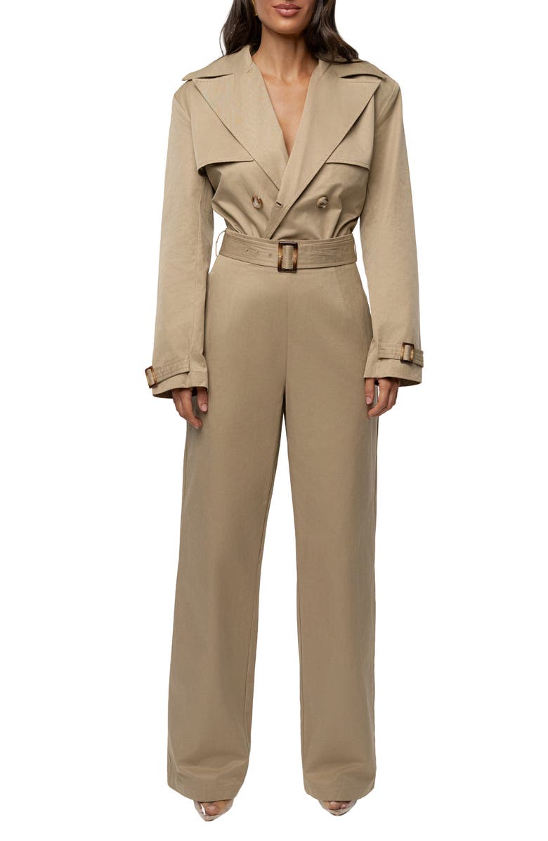 JLUXLABEL Uncharted Belted Cotton Blend Pants, Alternate, color, Beige