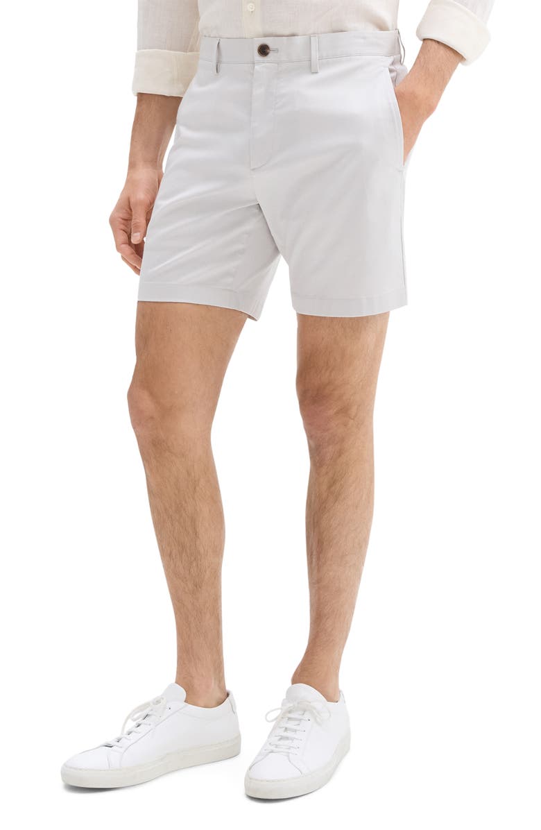 Theory Zaine Cotton Blend Shorts, Alternate, color, Fog