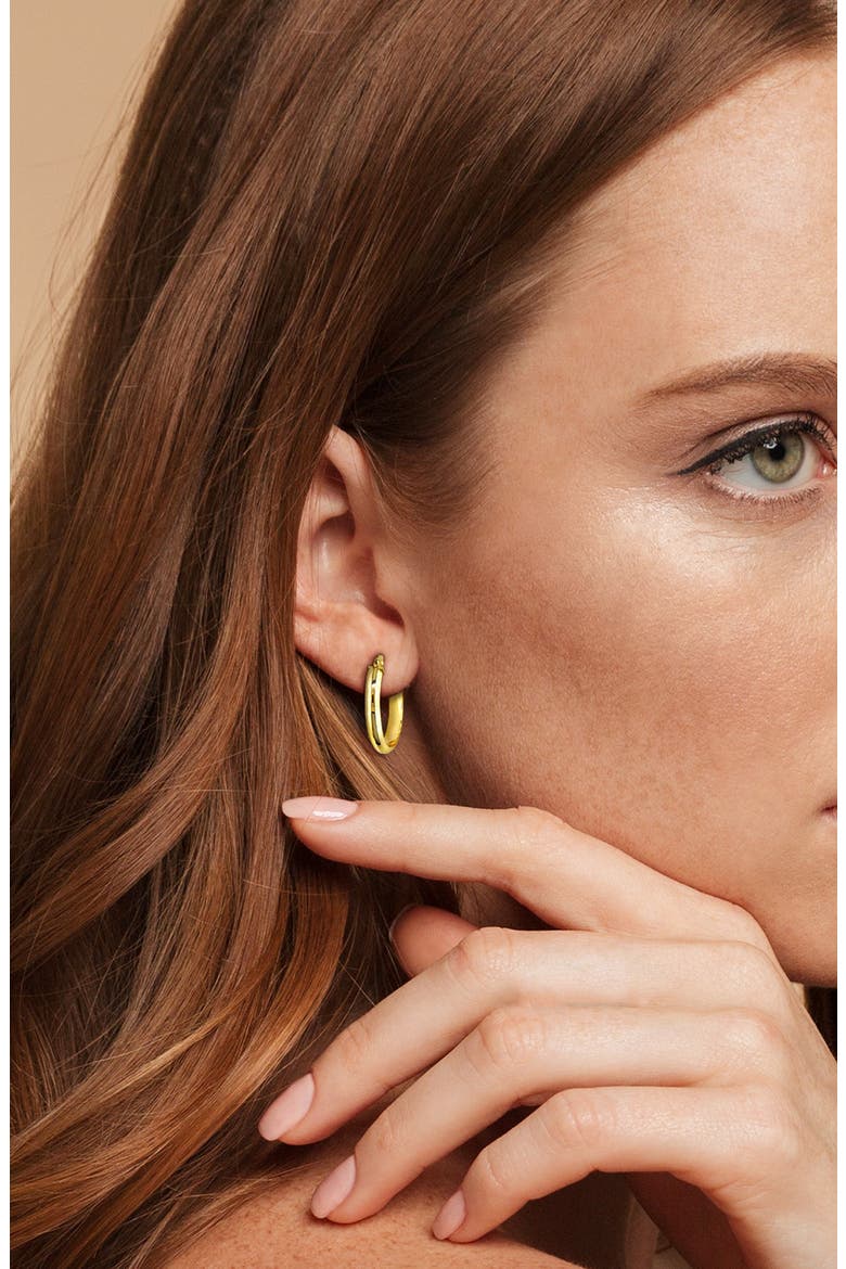 Slim Hoop Earrings, Alternate, color, GOLD