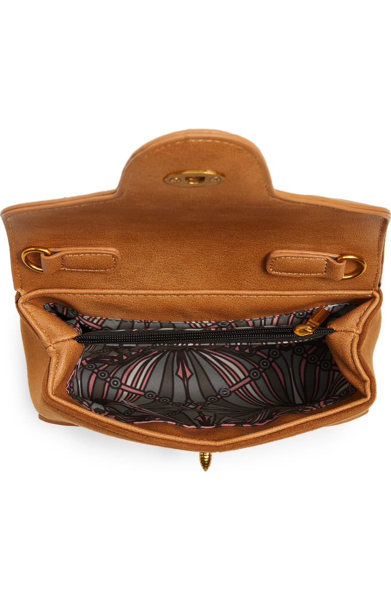 Sondra Roberts Bee Lock Faux Leather Crossbody Bag, Alternate, color,