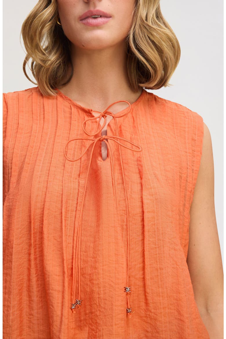 Pintuck Sleeveless Top, Alternate, color, COPPER