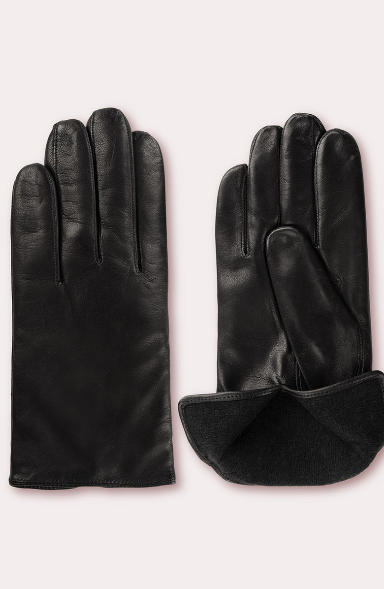 Seymoure Luxury Group Grant Cashmere Lined Leather Gloves, Alternate, color, Black