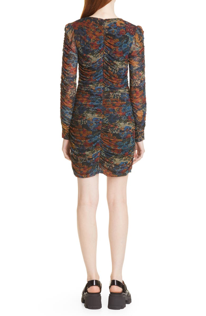 Ganni Floral Print Long Sleeve Dress, Alternate, color, 