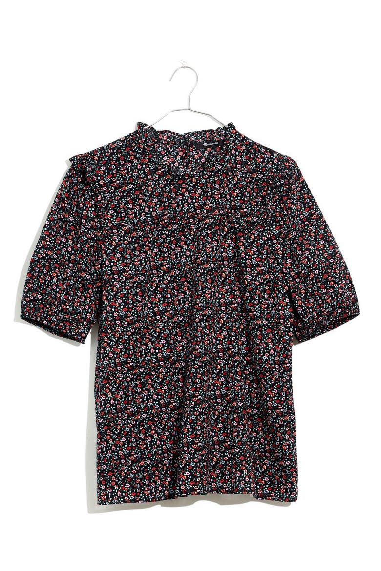Ruffle Puff Sleeve Top, Alternate, color, FIELD FLORAL PRESSED ORCHID