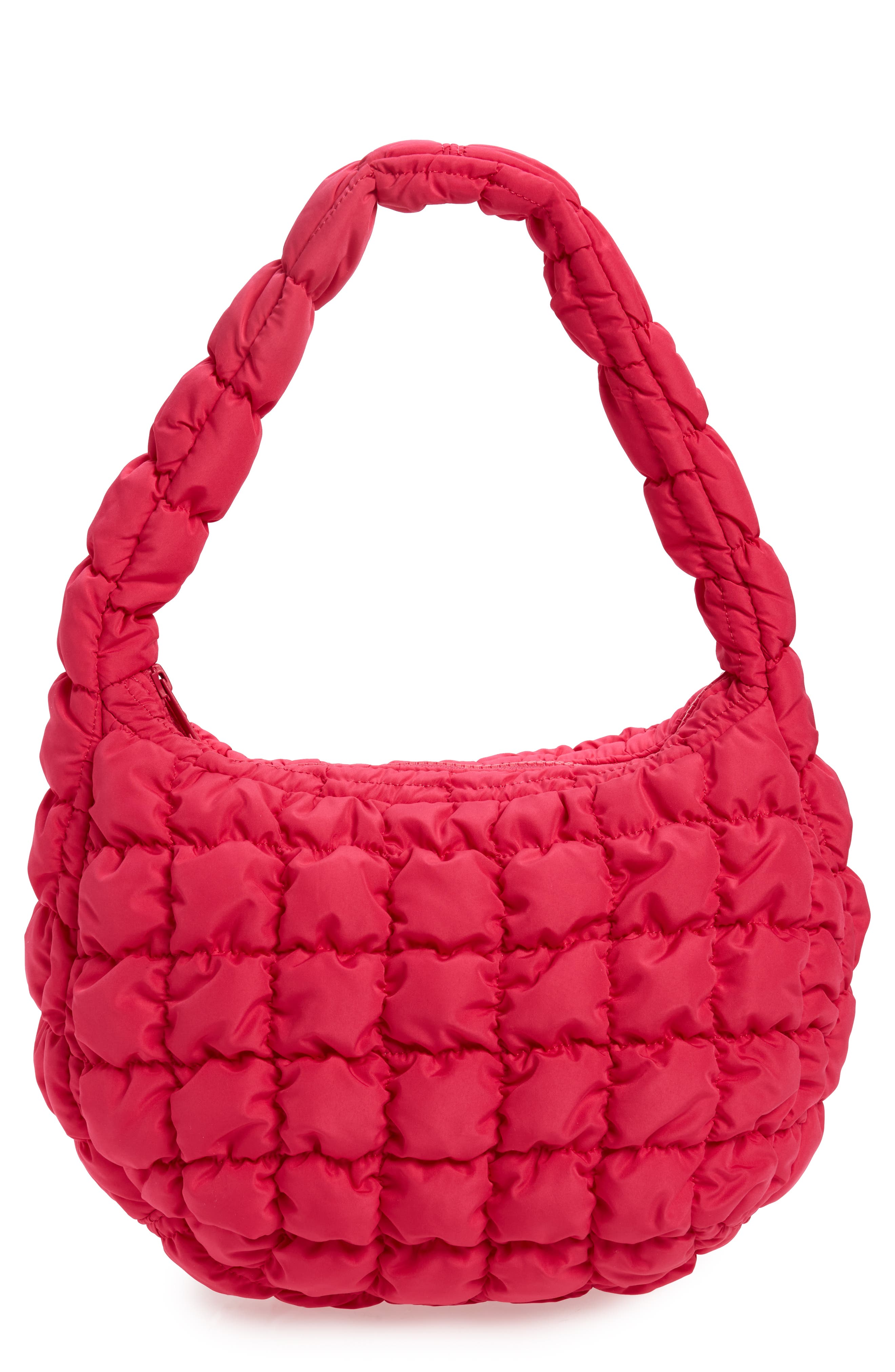 Quilted Recycled Polyester Shoulder Bag, Main, color, PINK