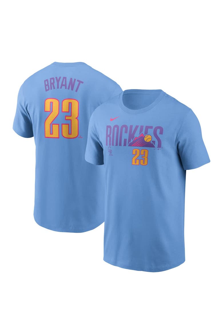 Men's Nike Kris Bryant Light Blue Colorado Rockies 2025 City Connect Fuse Name & Number T-Shirt, Alternate, color, Light Blue