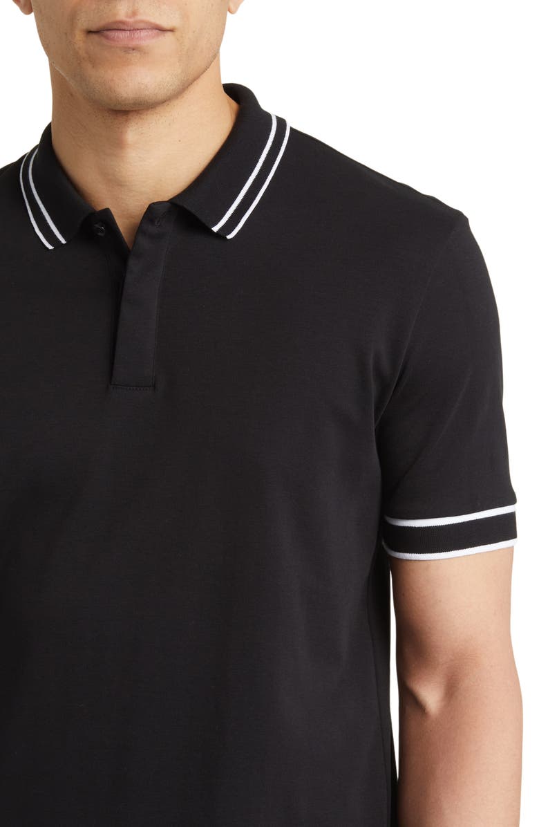 BOSS Parlay Tipped Cotton Polo, Alternate, color, Black