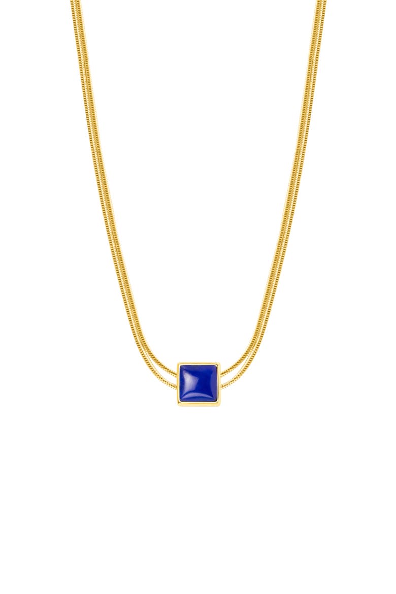 Manifest & Believe - Lapis Lazuli Evil Eye September Birthstone Necklace, Main, color, Gold/green